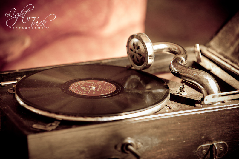 old gramophone, vintage styled shoot