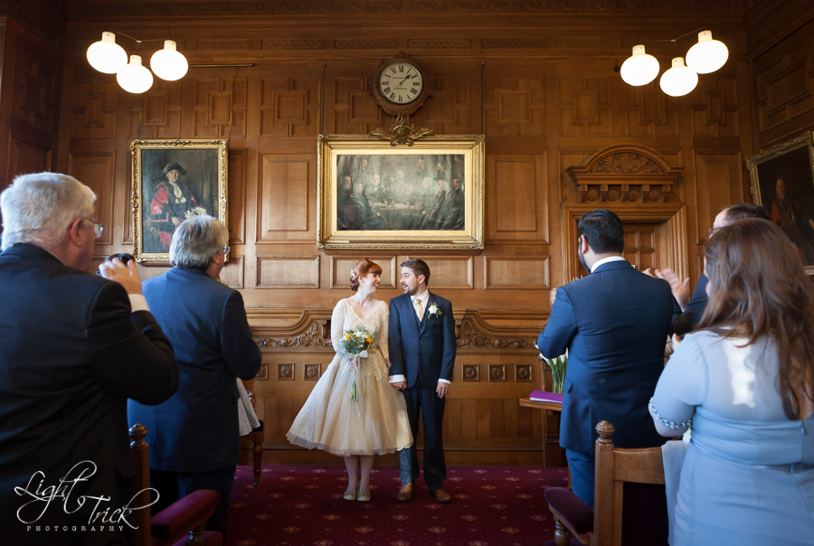 newlyweds in Council Chamber Eastbourne