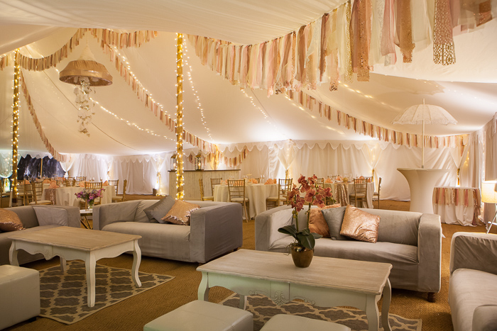 luxury party marquee lounging area