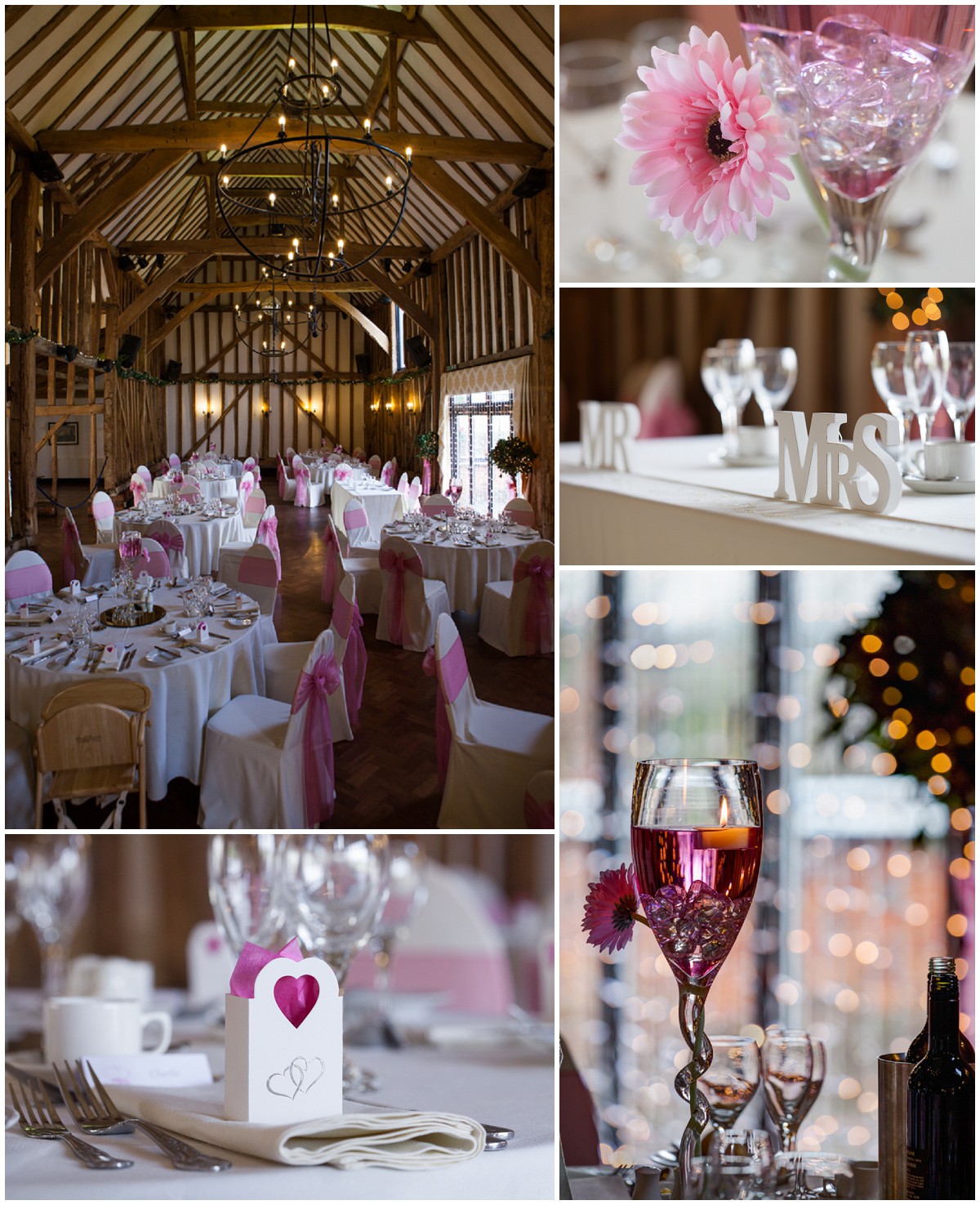 barn - pink wedding table decorations