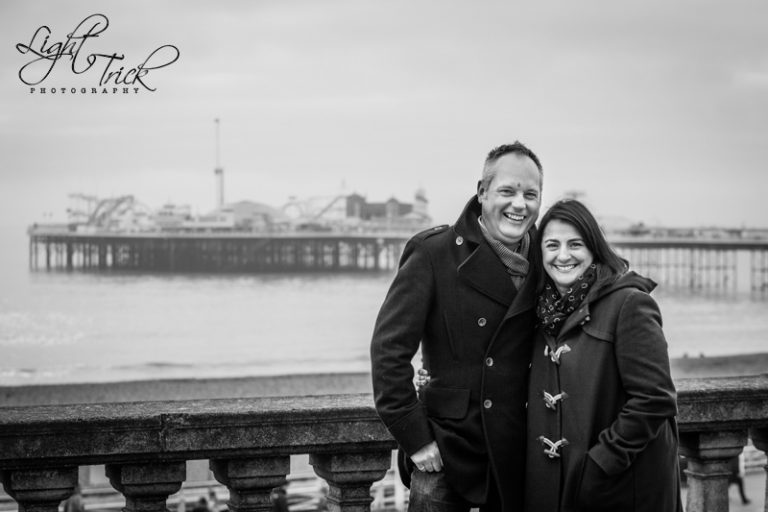 engagement shoot, Brighton, mixed race couple, Palace Pier