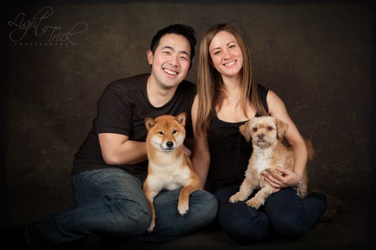 family portrait with dogs