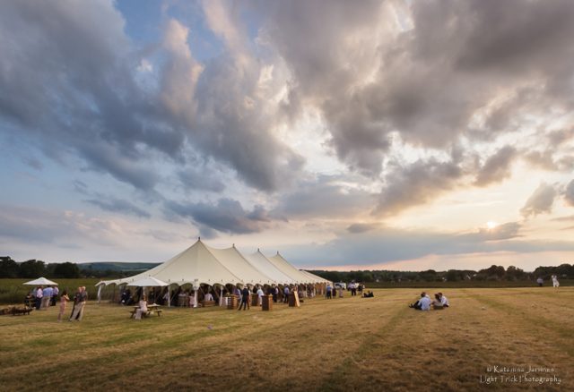 party marquee on a field in East Sussex